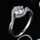 AVHE white platinum angel eye carat diamond ring twisted arm set with cultivated diamonds. Married man gives girlfriend and wife Chinese Valentine's Day. Platinum guardian cross-30 points cultivated diamonds.