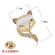 QUAMER gold store high-end cat's eye stone anti-light buckle button collar clothes brooch women's small safety pin fixed hidden gold cat's eye stone fox buckle brooch length 2.5CM