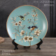 
Tira American country ceramic decorative plate ornaments for viewing plates and living room model room ornaments for decoration 1047 Blue oriole blossoms with bracket