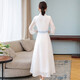 Dainaya Cheongsam Women's 2025 Spring and Summer New Chinese Style Women's Chinese Style Daily Improved Retro Hanfu Dress 2877 White 2XL
