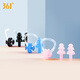 361 swimming nose clip earplug set waterproof professional adult and children bathing anti-otitis media and anti-choking water diving equipment standard - pink [universal model for adults and children]