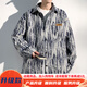 Muqibo (muqibo) chaqueta barroca para hombres en otoño e invierno de moda guapo oscuro estampado de gran tamaño versátil chaqueta de cuello casual suelta para hombres j683 negro l [110-130jin [jin iguala 0.5 kg]] portátil