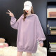 MILANYIN women's autumn and winter Korean style loose and cute bunny ears hooded top long-sleeved sweatshirt for women MLDM142 taro purple M