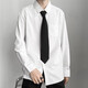 
XUANLAIYA (XUANLAIYA) white long-sleeved shirt men loose couple suit DK Korean style student graduation photo class suit casual shirt men white + tie XL