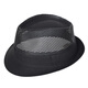 Hundred hat king Hundred hat king high-end summer hollow mesh top hat men gentleman linen sun hat straw hat middle-aged and elderly sun hat senile blue (export high-end fixed style) adjustable 56-57cm