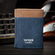 Ziwu Qian Canvas Wallet Herren Retro Kurzer dreifach Denim Student Wechseln kleiner Kartenbeutel Mode minimalistische Brieftasche Geschenk Denim 3-fach Wallet Männer [blaues 3-fachblau]