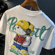 Jeep Spirit 1941 estd dingdang chat imprimé t-shirt à manches courtes hommes 2024 Été fine Comfort Top Top Round Cartoon T-shirt Men 9913 White M Taille