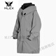 MLEX Jiye Heavy Industry 2023 Primavera y otoño Nueva ropa de trabajo falsa de dos piezas Cazadora empalmada Chaqueta holgada informal de longitud media para hombres Gris L-130-170 Jin Jin equivale a 0,5 kg