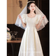 SAIDELE evening dress women's banquet temperament light luxury niche high-end French certificate registration engagement white skirt adult white S (recommended 86-95 Jin [Jin equals 0.5 kg])