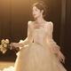 Li Baixin evening dress light luxury niche high-end champagne color French high-end banquet temperament host female stunning beauty test dress champagne color XL Li Baixin evening dress light luxury niche high-end champagne color French high-end banquet temperament host female stunning beauty test dress champagne color XL
