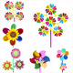 Bunte Sonnenblumenwindmühle landschaftlicher Ort DIY Handgefertigte kleine Geschenke Drei Sonnenblumen Windmühle