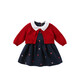 DAVE&BELLA children's clothing New Year's model children's skirt girls' dress fake two-piece baby princess dress autumn and winter infant clothes red-N 90 cm (recommended height 80-90cm)