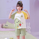 
Girls pajamas summer pure cotton short-sleeved little girl children medium-sized children kids kromi cartoon home clothing set DZ6627 dinosaur children 12 size height 115-125cm45Jin [Jin equals 0.5 kilogram]