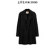 PEACEBIRD Men's Black Casual Woolen Mid-Length Coat Men's B1AAE4B02 Black 1 XL