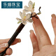 LEMIAO Magnolia Wooden Hairpin Hanfu Ancient Style Accessories Hairpin Women's Back of Head Hairpin Temperament Cheongsam Daily Simple Hairpin White and Green Magnolia A22-301