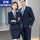 ROMON navy blue suit suit for men and women, professional workwear, lawyer suit, overall interview suit, men's single-piece suit, message color 2XL
