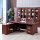 Cosenger desk boss desk simple modern executive desk Chinese style executive manager desk 1.8m office desk and chair combination 1.6m table + double side cabinets