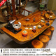 Tea table with mouth-carved tree roots, golden silk nanmu root carving tea table, tea table, camphor wood special-shaped wood carving living room carving flowing water tea art table 2 MH9864