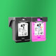 Lingyin HP 47 ink cartridges are suitable for desktopjet4877 4826 4825 4828 4829 4800 printer [3000 pages] HP 47 ink cartridges black large capacity 2 packs