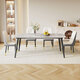 Table à manger de printemps Shanglin Modern Simple Dining Table Chaise combinaison Rock Board Table à manger domestique 1,3 m + 4 Chaises de cuir luxueux légers 701-1-34