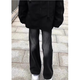 7 excellent products Micro-flare jeans for men in autumn new American high street casual loose straight slim long pants for men regular HCFS-2030 black gray L