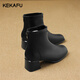 Kekafu schwarze Kurzstiefel Frauenstiefel 2024 Frühlingsmode dicke Absatzstiefel Frauen Mode Chelsea Französische Nacktstiefel Frauen Schwarze Absatzhöhe: 4,8 cm 38