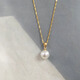 Yingtang Old Phoenix Freshwater Pearl Pendant Single White Round Bead Pendant Necklace 999 Silver Chain Gold Pendant + 45cm Chain Lao Fengxiang Same Style 8-9mm Pearl Lao Fengxiang Same Style