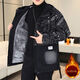 NASALIKE冬季中长款牛仔外套男加绒加厚宽松潮流大码派克服学生青少年棉服 719黑色 加绒加厚 XL 110-130斤左右