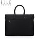 ELLE HOMME Business Men's Briefcase Fashionable Canvas Crossbody Handbag Casual 14-inch Computer Bag 02210 Black