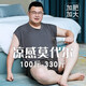 金芝斕（jinzhilan）大码睡衣男士莫代尔夏季宽松短袖短裤胖子薄款圆领加肥加大家居服 BX-723深灰条纹 4XL 【建议220-260斤】