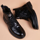 COOKOOS brand Martin boots men's top layer cowhide genuine leather British style Zhongbang work boots casual versatile leather boots men's black 38 (240mm)