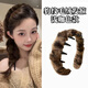 Shusu big wave leopard print plush headband high skull Korean lace teeth anti-slip hair pressure autumn and winter face wash headband broken hair arrangement leopard print plush headband light color