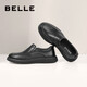 Belle Slip-On Casual Leather Shoes Men's Spring Cow Leather Cushioning Business Shoes A1010AM3 Black 43