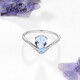 CAJJ Francois 1.05ct aquamarine ring drop-shaped jewelry natural colored gemstone for women gem-set 18k gold engagement ring No. 14