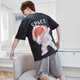 Shihuaxiang pajamas men's summer 2025 new style for young students short-sleeved thin summer men's home clothing set b1478 back bear M small size (high about 160-weight 70-90 Jin[Jin equals 0.5 kg])