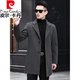 Pierre cardin autumn and winter new wool men's cashmere-free double-sided wool thin coat mid-length wool autumn windbreaker wool coat ash M 105-120Jin[Jin equals 0.5 kg]