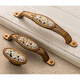 
XMSJ American antique yellow bronze furniture hardware handle European cabinet cabinet drawer wardrobe door handle new Chinese small 6627 yellow bronze-96