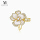 Mck camellia imitation pearl anti-exposure brooch buckle high-end women's corsage clothes accessories Chinese Valentine's Day gift