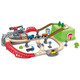 Hape Germany hape train track toys children's train wooden building blocks plugged track set Children's Day gifts Train track cart transportation storage set E3764