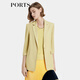 Ports baozi printemps et été de couleurs solides de nouveau femme à demi-sweat en tricot à manches lp8k723uke015 Dawn Yellow XS