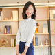 Troman white shirt women's professional wear long-sleeved chiffon top temperament casual Korean style work clothes commuting work wear white shirt YY2052