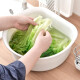ASVEL fruit large vegetable basin kitchen water filter basket household vegetable basket drain vegetable basket plastic white square 1L