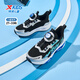Xtep Little Flash General Children's Shoes Children's Sports and Leisure Sports Running Shoes Spring and Autumn New Toddler Boys' Running Shoes Black/New Metallic Silver 28