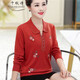 Qianqiu Poesie, mittlere und ältere Frauen neue Herbst- und Winter-Revers-Wollpullover sowie Fett Plus-Größe Mutter-Fit-Sweater Strick-Basishemd Orange rot xxr9928 m suggerieren 85-100jin [Jin gleich 0,5 kg]