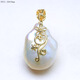 Freshwater Extra Large Baroque Pendant Special Shaped Pearl White Irregular Pearl Necklace Ultraba PO Light Yellow PO1231