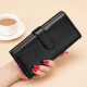 Cnoles wallet women's cowhide long wallet multi-functional clutch retro oil wax leather large capacity coin purse women's gift box card bag birthday gift K1455A black