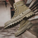 Jeep Martin bottise le printemps et l'automne masculin Nouvelle toile respirante britannique bottes de travail occasionnelles High-top War Boots War Boots Khaki (Code sportif) 42