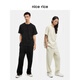 nice rice, thin and skin-friendly 240G loose straight casual men's knitted sweatpants NFC12052 black (240G) S