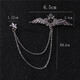 Premium men's suit brooch with chain suit corsage fashion badge angel wing chain pin buckle pin 88 C88