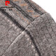 Pierre Cardin Men's Autumn and Winter Wool Sweater Half-High Zip Collar Thick Pure Wool Sweater Men's 100% Wool Thickened Bottoming Shirt